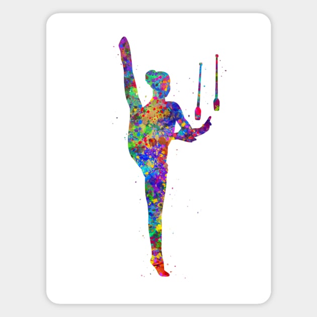 Rhythmic gymnastics juggling Magnet by Yahya Art